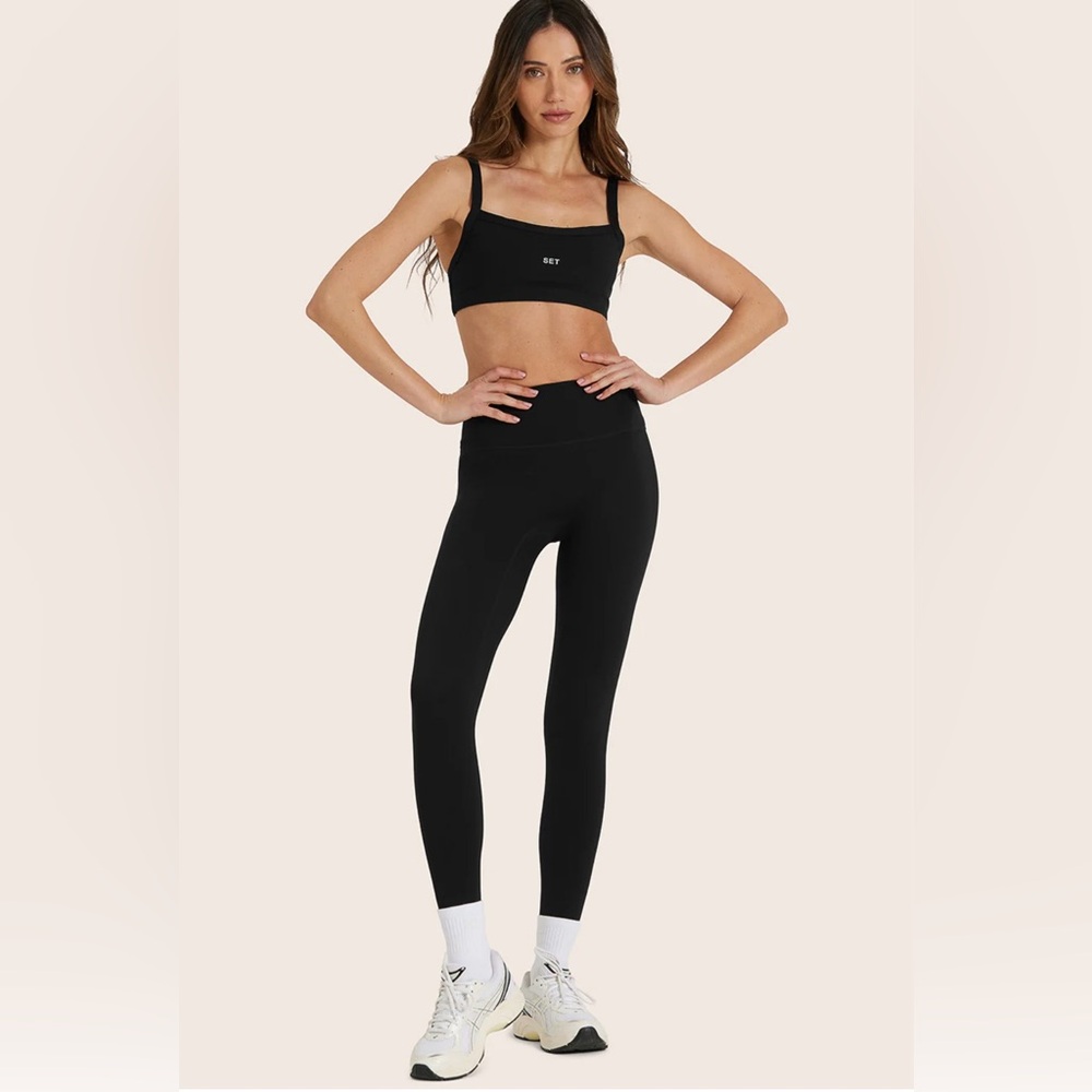 Set Active Sporty Leggings & Sporty Bra Size Small Black